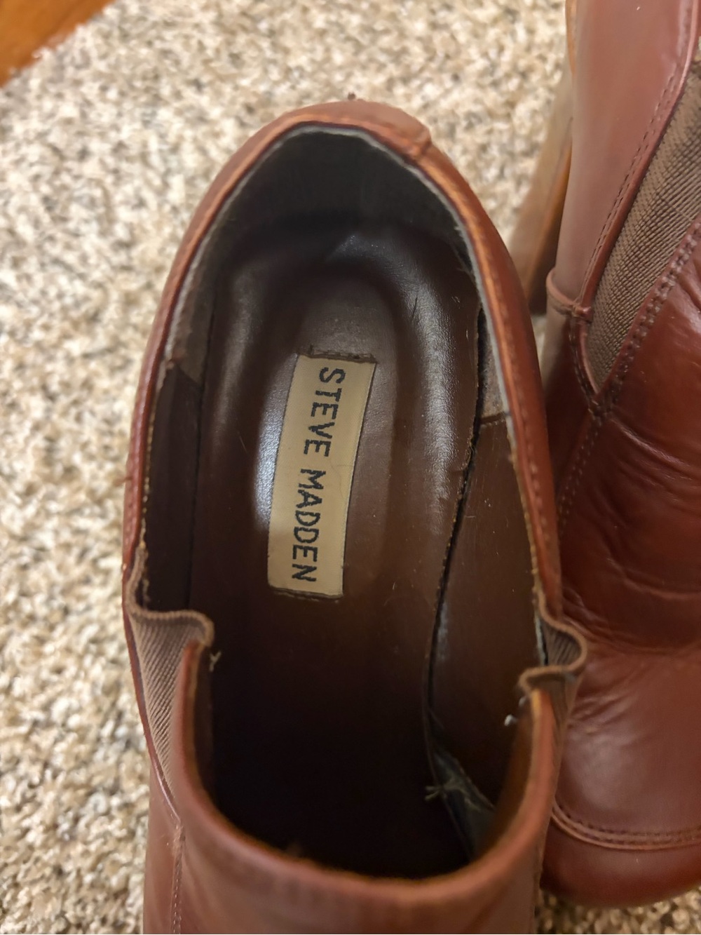 Steve Madden Brown Leather Platform Heels - Picture 4 of 4